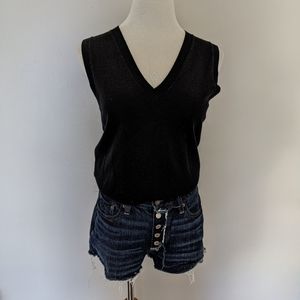 Black lightweight knit sweater vest New York &co